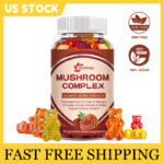 10x Mushroom Complex Supplement Gummies 2500mg, Lions Mane, Reishi, Shiitake