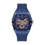 Guess Men’s Phoenix 43mm Blue Dial Silicone Quartz Watch – GW0203G7 NEW