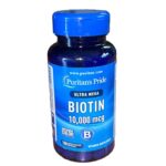 ULTRA STRENGTH BIOTIN Puritans Pride 10000mcg – 100 Rapid Release Softgels 10/25