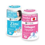 [Duo Set] Vida Collagen Dipeptide C 60 Capsules 1 Jar. x Vida Zinc Biotin 60 Cap