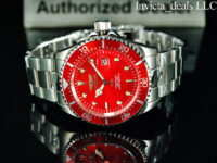 NEW Invicta Men’s 43mm Pro Diver Silver Tone RED DIAL 200m SS Watch