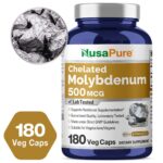 Chelated Molybdenum 500 mcg 180 Vegetarian Caps (Gluten Free & Non-GMO)