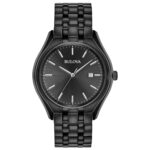 Bulova Men’s Quartz Black Dial Stainless Steel Date Indicator Watch 41mm 98B289