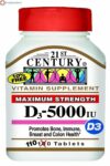 21st Century D3 5000 IU 110 Tablets Promotes Bone, Immune, Breast & Colon Health