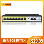 STEAMEMO HY Series 8 Port 48V POE Switch 100M 90W External Power Supply Suitable for IP Camera/Wireless AP