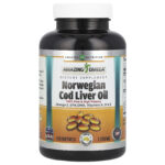 Norwegian Cod Liver Oil, Lemon, 1,250 mg, 120 Softgels