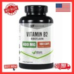 Vitamin B2 400mg | 180 Capsules | Riboflavin | Gluten Free | Made in The USA