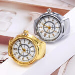 Finger Ring Watch Analog Round Quartz Dial Elastic Band Men Women Watch