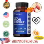 Iron 20mg, Cellular Energy Support, Immune & Metabolism Support 120 Capsules