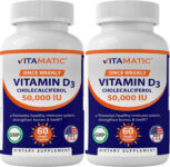 2 Pack – Vitamatic Vitamin D3 50,000 IU (as Cholecalciferol) 60 Veggie Capsules