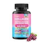 Zoyava Collagen Pills Peptides Types I, II, III, V & X 64,000 MCG Biotin 90 Caps