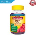 Nature Made Iron 18 mg Per Serving with Vitamin C Gummies, Dietary Supplement…