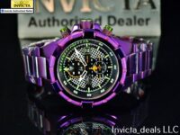 NEW Invicta Men’s 50mm AVIATOR AIRLIFT Chronograph BLACK DIAL Purple Tone Watch