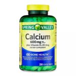 Spring Valley Calcium Supplement 600mg with Vitamin D 20mcg Bone Health 250-CT