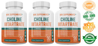 3 Pack Choline Bitartrate 900mg Brain Memory Booster Nootropic Fatty Liver