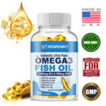 Omega 3 Fish Oil 4500mg – EPA, DHA – Heart, Brain, Skin & Joint Health 120pcs