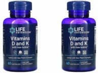 Vitamins D and K with Sea-Iodine Life Extension 2X60 Caps MK-7/K1/K2