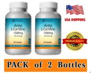 Acetyl L-Carnitine Capsules 1500mg Pack Of 2 Boosting Energy, Enhancing Focus