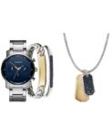 Rocawear Mens Metal Blue/Silver Watch/Bracelet/Neck Set