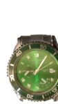 Fancy Mens Wrist Watch  Blue/ Green/And Brown Face Color’s Stanlis Steel Ban