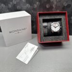 MONDAINE MEN’S MSL.41410.LBV.SET GRAND CUSHION WATCH