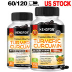 Turmeric Curcumin Ginger + Black Pepper Capsules – Supports Brain joints health