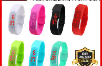 Mens Womens Sports Digital Silicone Rubber LED Waterproof Bracelet Wrist Watch