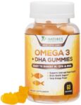 Omega 3 Fish Oil Gummies Extra Strength DHA & EPA Supports Brain, Joint Function