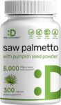 Saw Palmetto Supplement 5000mg with Pumpkin Seed, 300 Capsules