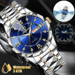 Waterproof Men Luminous Quartz Watch Stainless Steel Classic Business Wristwatch