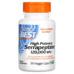 Doctor s Best High Potency Serrapeptase 120 000 SPU 90 Veggie Caps Gluten-Free,