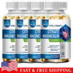 Magnesium Citrate Capsules 1000mg Per Serving – Highest Potency Capsules 120 cap