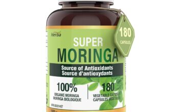 Organic Moringa Leaf Capsules – 180 Vegetable Capsules | 1000mg Per Day