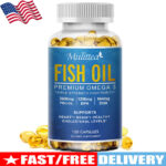 120Pills Omega 3 Fish Oil Capsules 3x Strength EPA & DHA, Highest Potency 3600mg