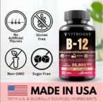 High Potency B12 with Hyaluronic Acid,Collagen&Folate–25000mcg Methylcobalamin