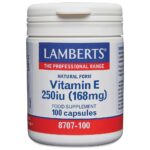 Lamberts Natural Vitamin E 250iu Capsules (100) BBE 03/2026