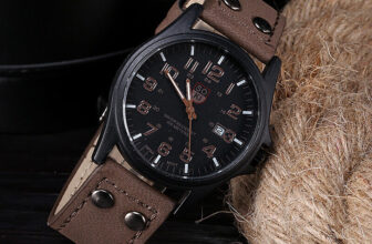 Men’s Military Leather Date Quartz Analog Army Casual Dress Wrist Watches