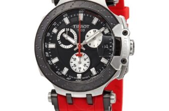 TISSOT T-Race Chronograph Quartz Black Dial Red Band Men’s Watch T1154172705100