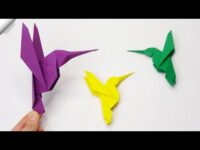 Paper hummingbird – Origami bird easy