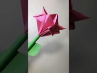 Como Fazer Flor Super Fácil de Origami [How to Make a Very Easy Origami Flower]