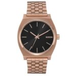 Nixon Unisex Watch Time Teller Black Dial Rose Gold Bracelet Quartz A0452598