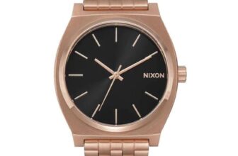 Nixon Unisex Watch Time Teller Black Dial Rose Gold Bracelet Quartz A0452598