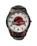 Jurassic Park Logo Leather Band Wrist Watch