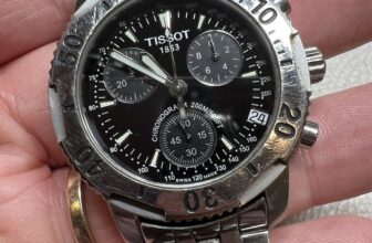 Men’s Tissot PRS 200 Steel Black Dial Chronograph Diver Watch T362/462 – Works!