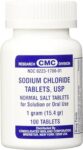 Sodium Chloride Tablets SALT 1 GM 100ct FRESH PHARMACY SUPPLY 2/26 exp