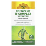 Country Life Coenzyme B-Complex Advanced 120 Vegetarian Capsules Gluten-Free,