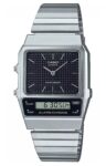 Casio AQ-800E-1A Vintage Analog Digital Black Dial Grid Pattern Men Retro Watch