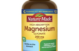 Magnesium Glycinate 200mg – Muscle, Heart, Nerve & Bone Support – 180 Capsules