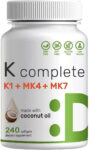 Super K with Advanced K2 Complex (MK-7) 240 gels Vitamin MK4/MK7/K1