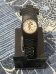 Seiko Lorus NIB Ladies Womens Mickey Mouse Quartz Date Watch Black Metal Band